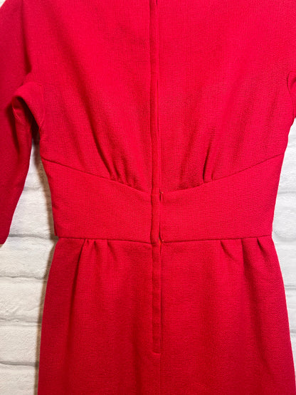Sears Boucle Knit Hot Pink Vintage Dress