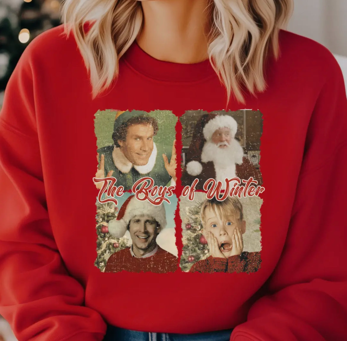 The Boys of Christmas Red Crewneck Sweatshirt