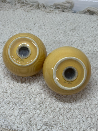Yellow Ball Salt & Pepper Shaker Set (2) Stamped Japan