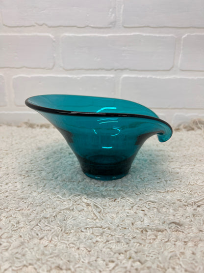 Viking Glass Blunique BonBon Bowl MCM Art Glass
