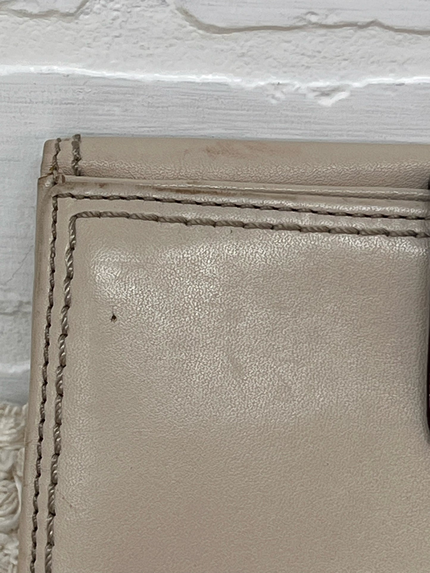 Coach Bone Colored Glove Tanned Leather Clutch Wallet