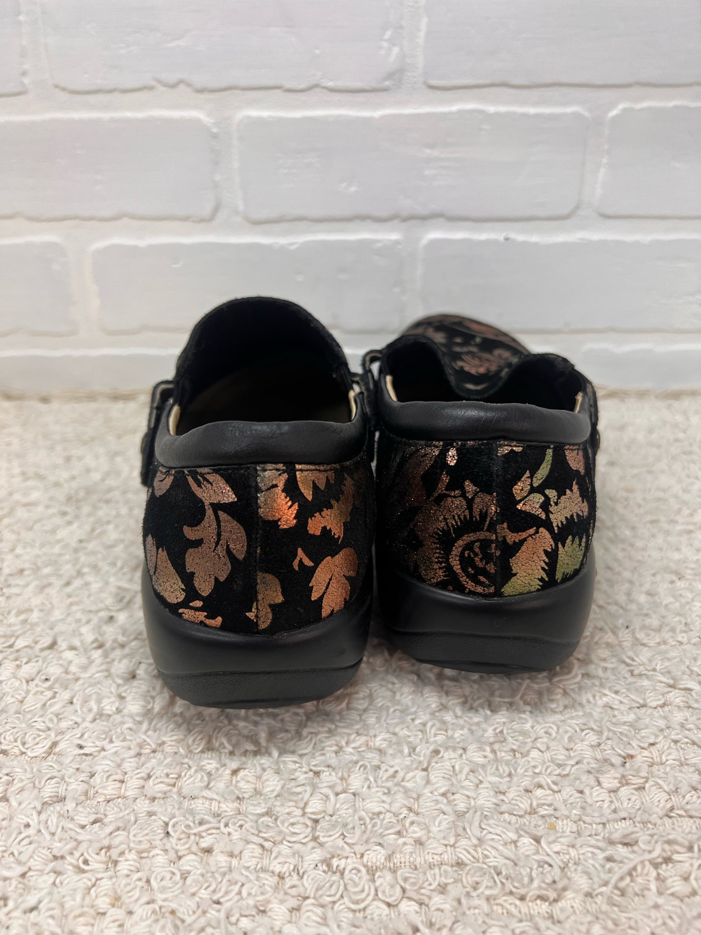 Shoe Size 36/6 Alegria Black Floral Embossed Casual Shoes