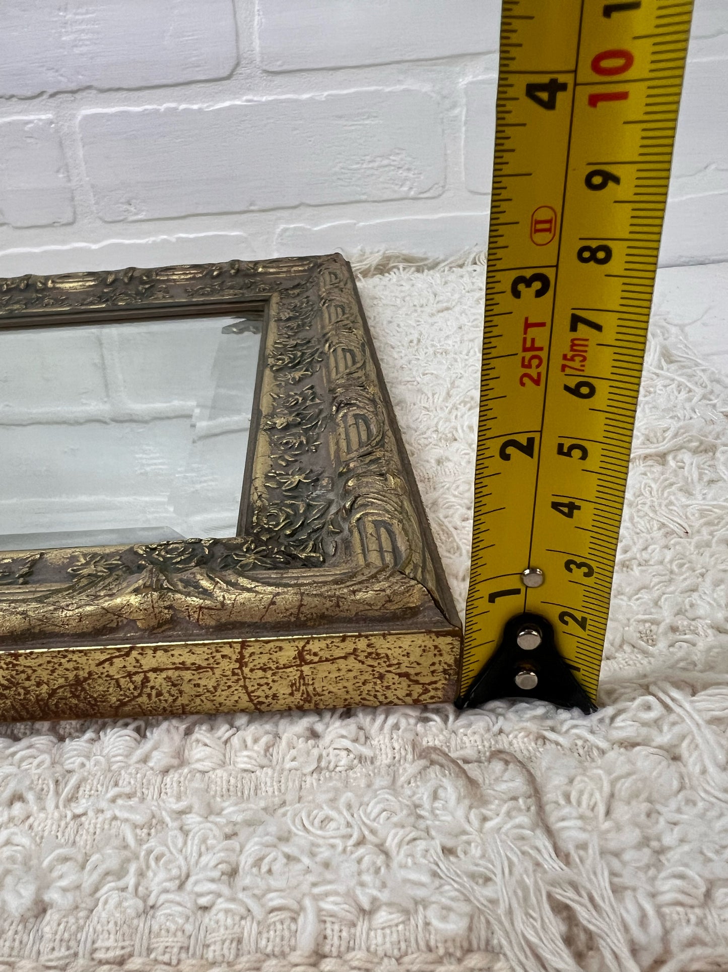 Vintage Ornate Framed Beveled Mirror