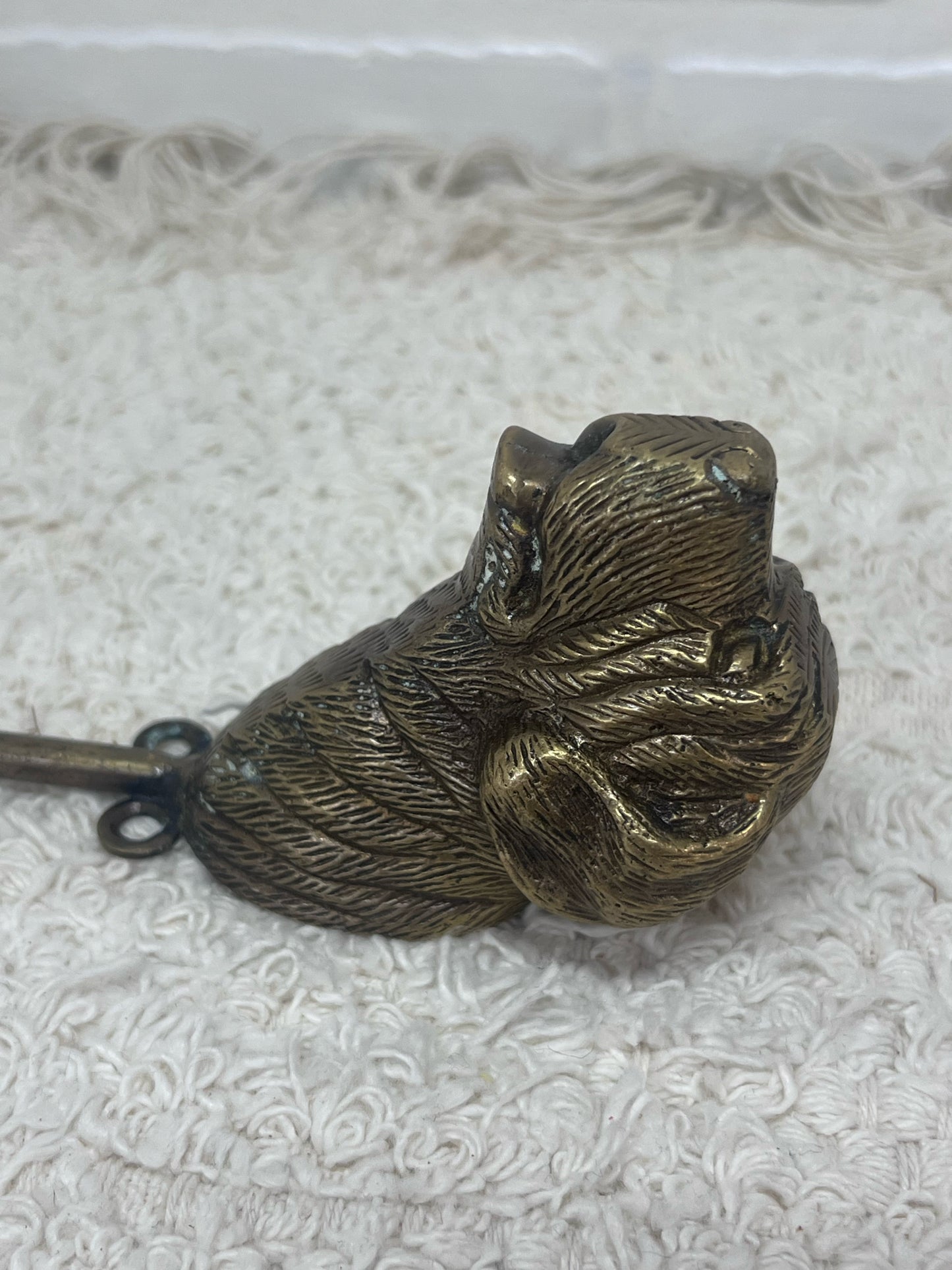 Vintage Brass Dog Head Coat Hook