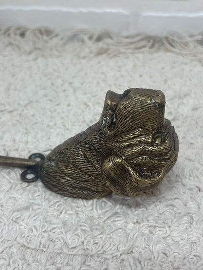Vintage Brass Dog Head Coat Hook