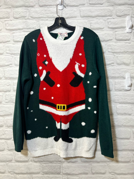 Size L Poof brand Santa sweater