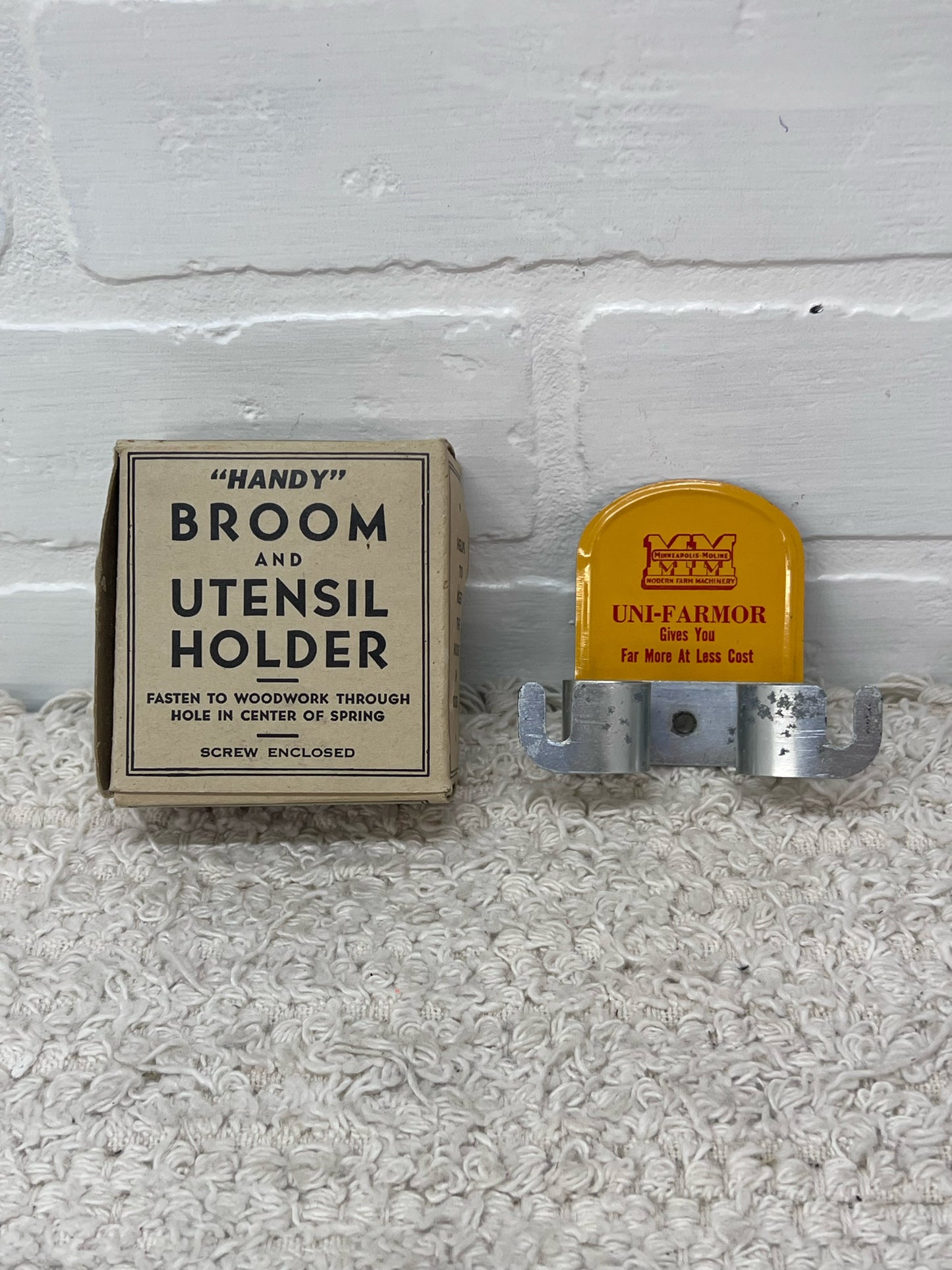 Vintage Advertising Minneapolis Moline Broom Holder New in Box