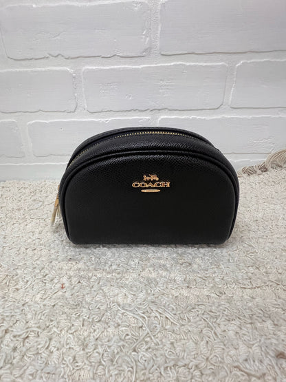 Coach Black Pebbled Leather Domed Top Cosmetic Case NWOT