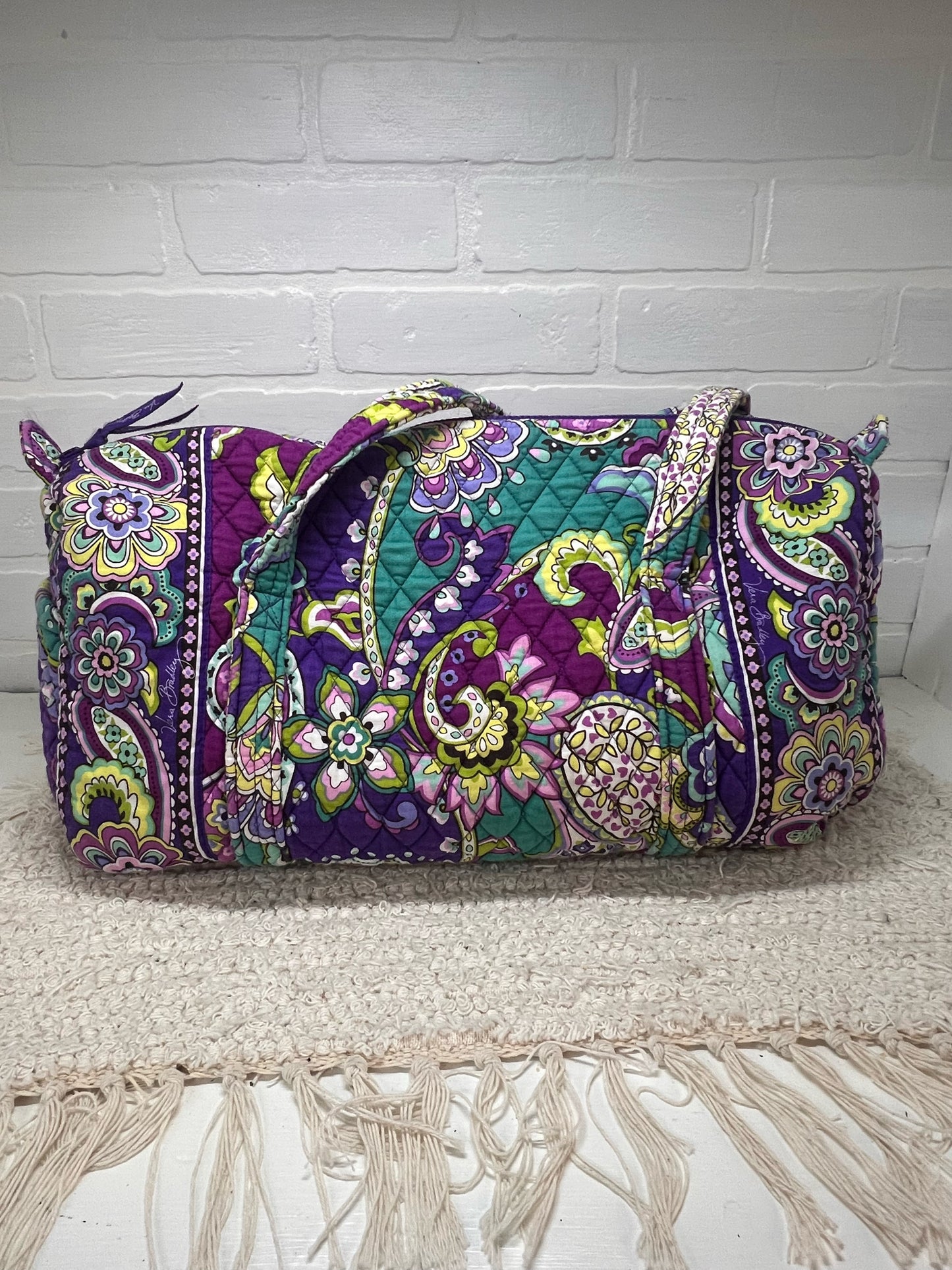 Vera Bradley Heather Purple Paisley Quilted Duffle