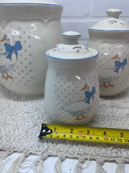 Aunt Rhody Set of 3 Lidded Goose Canisters