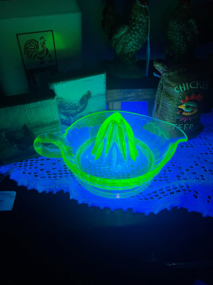 Vintage Uranium Glass Juice Reamer
