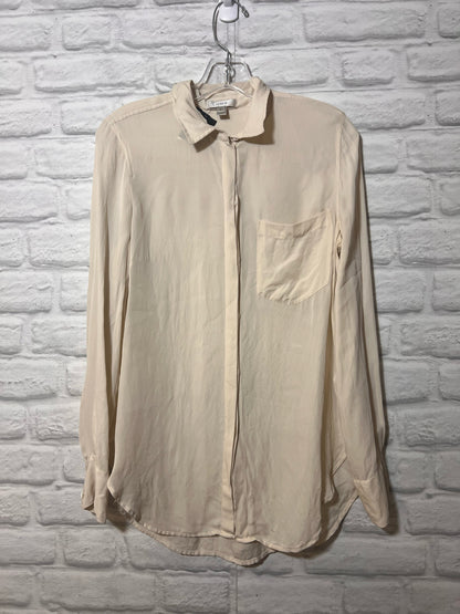 Size 6 J. Crew Ivory Silk Shirt