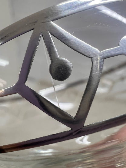 Vintage Art Deco Silver Overlay Sherbet Coupe Glasses Set of 4