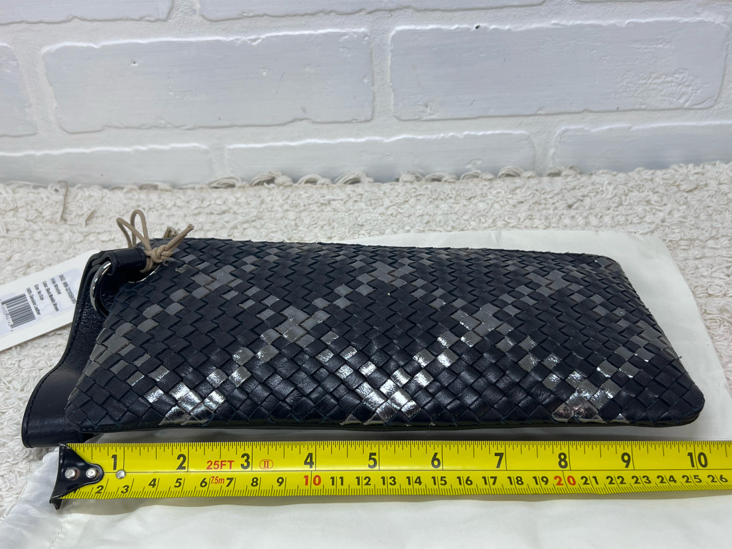 NWT Hobo Vide Wristlet in Black Metallic Woven Leather
