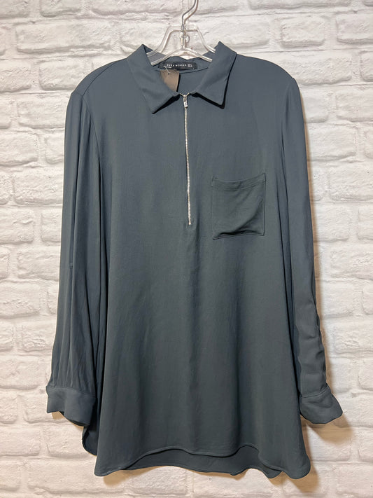 Size L Zara Tunic Length Gray Blouse
