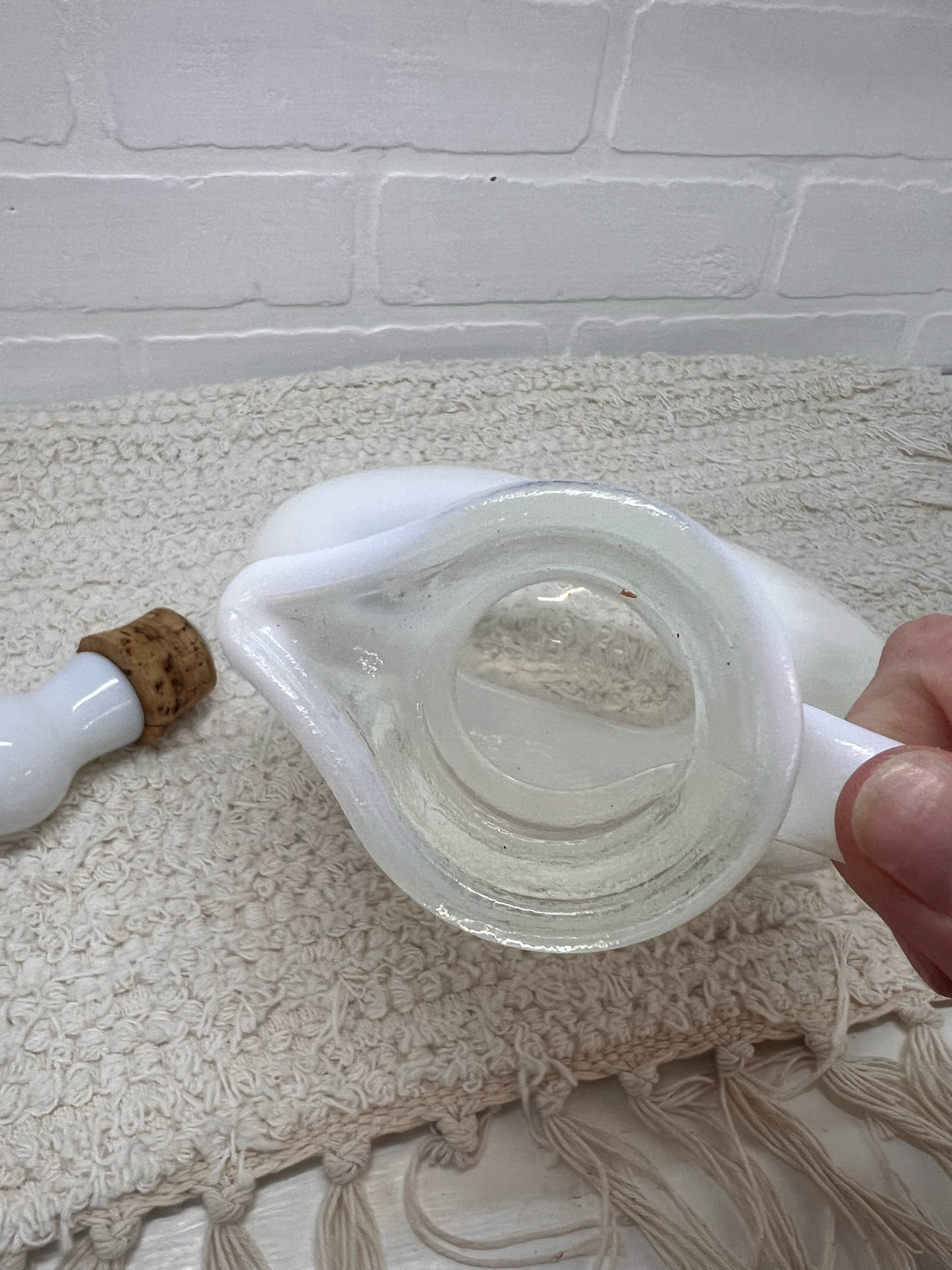 Jim Beam 1950's Milk Glass Decanter