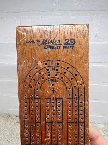 Vintage wood cribbage board