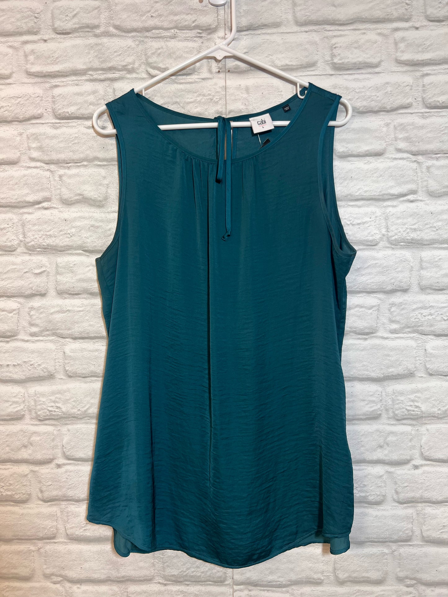 Size L CAbi Teal Blue Silky Tank Blouse
