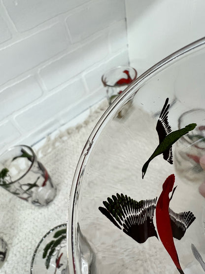 Hazel Atlas hunting/pheasant/dog glass set
