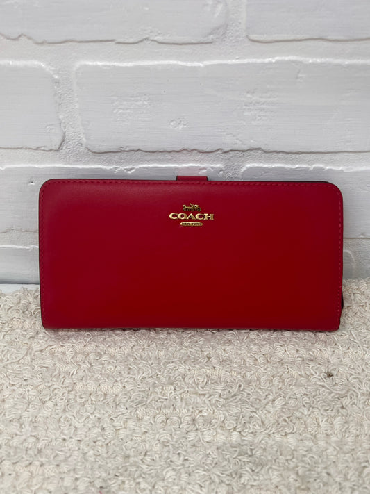 Coach Leather Red Clutch Wallet - New without tags