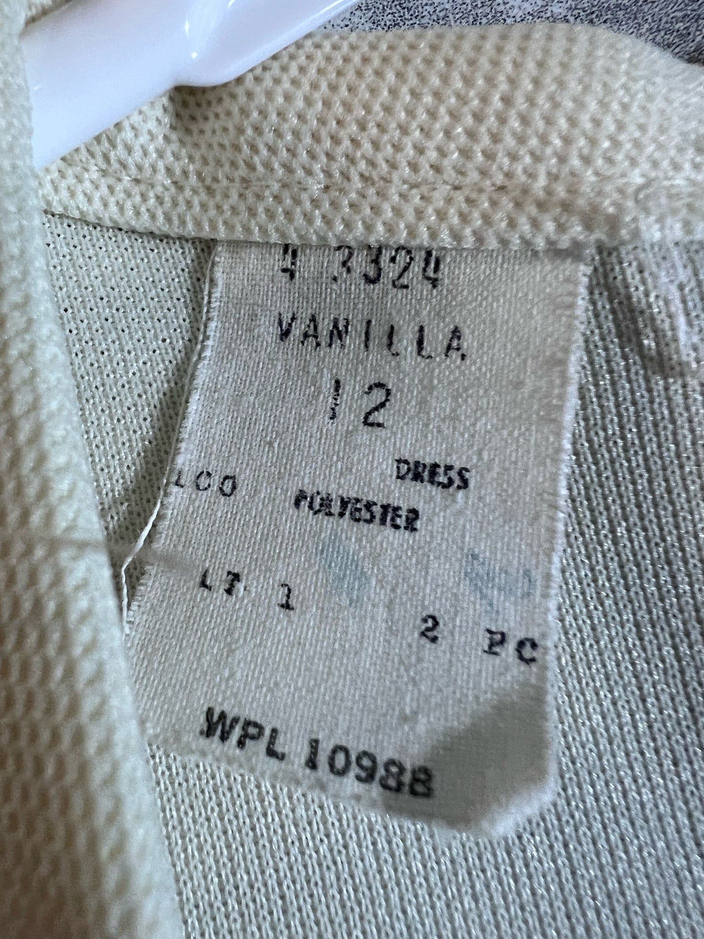 Vintage Dress Vanill Sheath Dress w/ Rainbow Detail