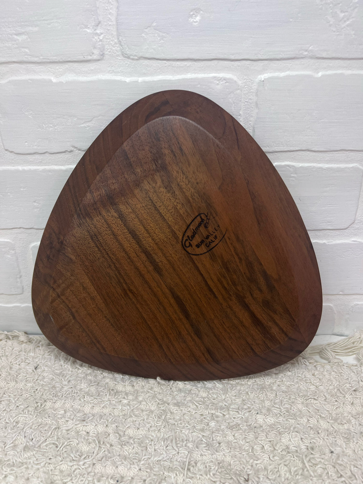 Gladmark MCM Rounded Triangle Walnut Plate
