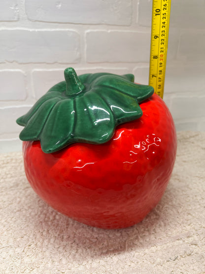 Marcia of California Red Strawberry Ceramiuc Cookie Jar