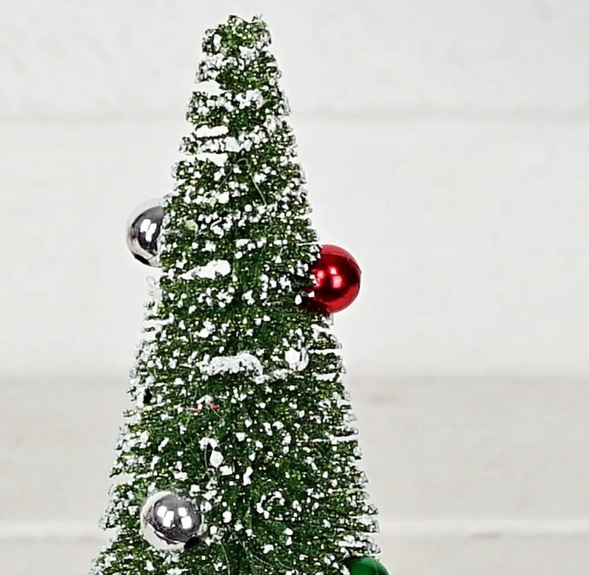 NEW Bottlebrush Tree Glittery Snow 8 Inch