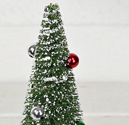 NEW Bottlebrush Tree Glittery Snow 8 Inch