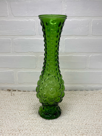 MCM Green Glass Bubble Vase