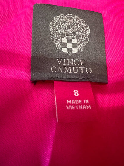 Size 8 Vince Camuto Pink Retro Inspired Sheath Dress w/ Lacy Trim