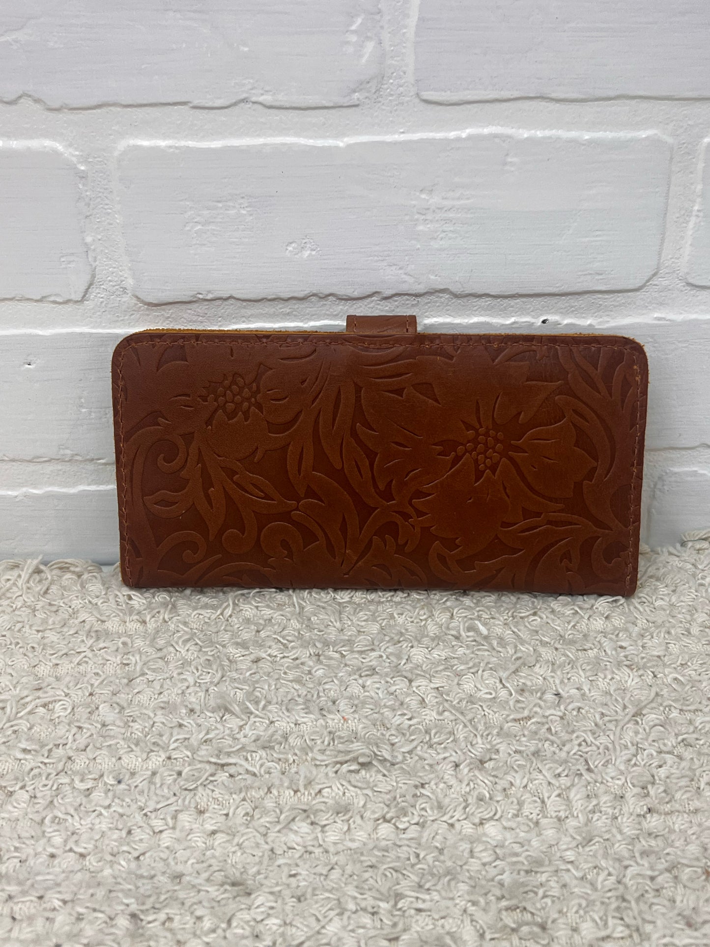 Portland Leather Embossed Cognac Brown Wallet