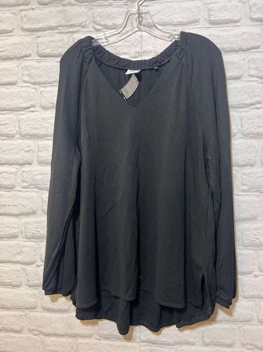 Size L CAbi Black V-Neck Blouse