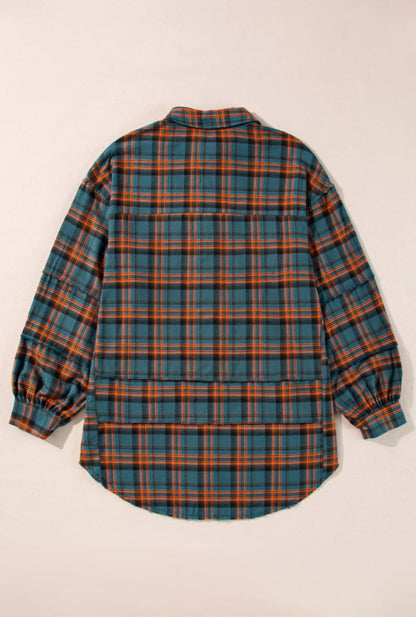 Side Split Distressed Hem Plaid Shirts - Multiple Color Options