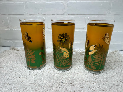 Mid Century butterfly pitcher & glass set