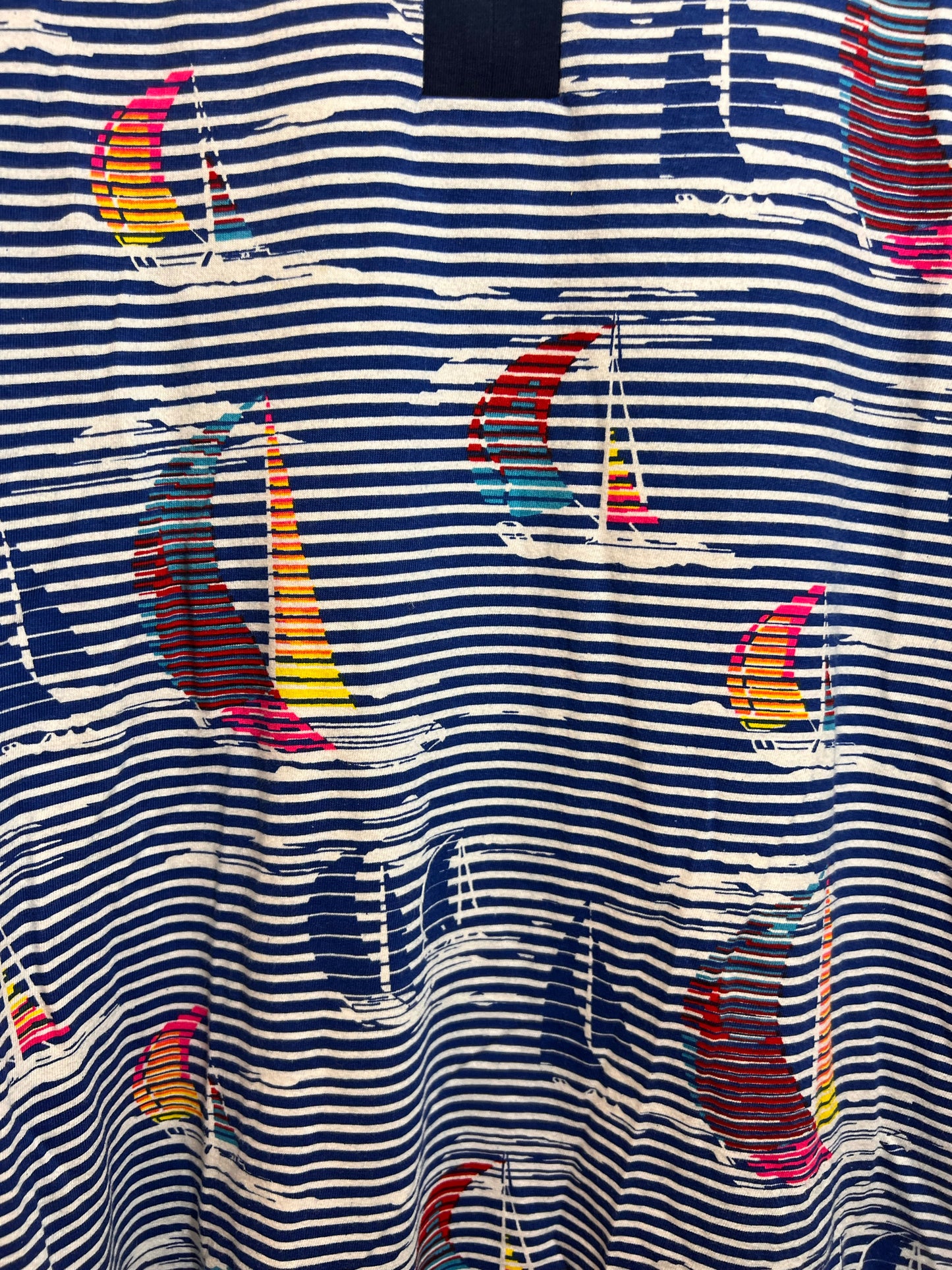 Size M Land's End Cotton Long Sleeve Dress w/ Stripe/Boat Pattern