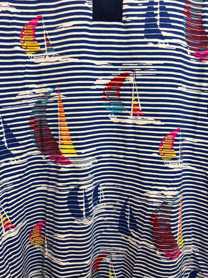 Size M Land's End Cotton Long Sleeve Dress w/ Stripe/Boat Pattern