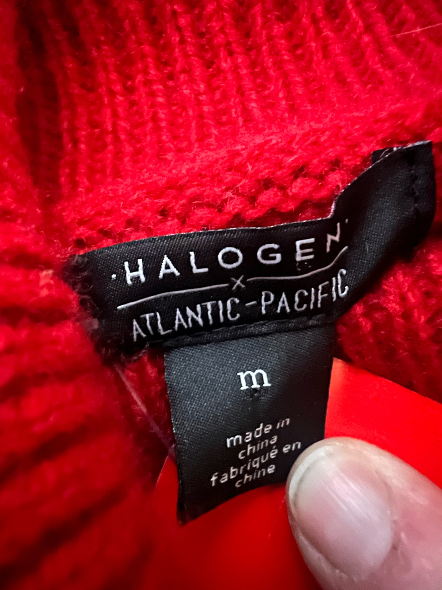 Size M Halogen Red & Blue Striped Wool Blend Sweater