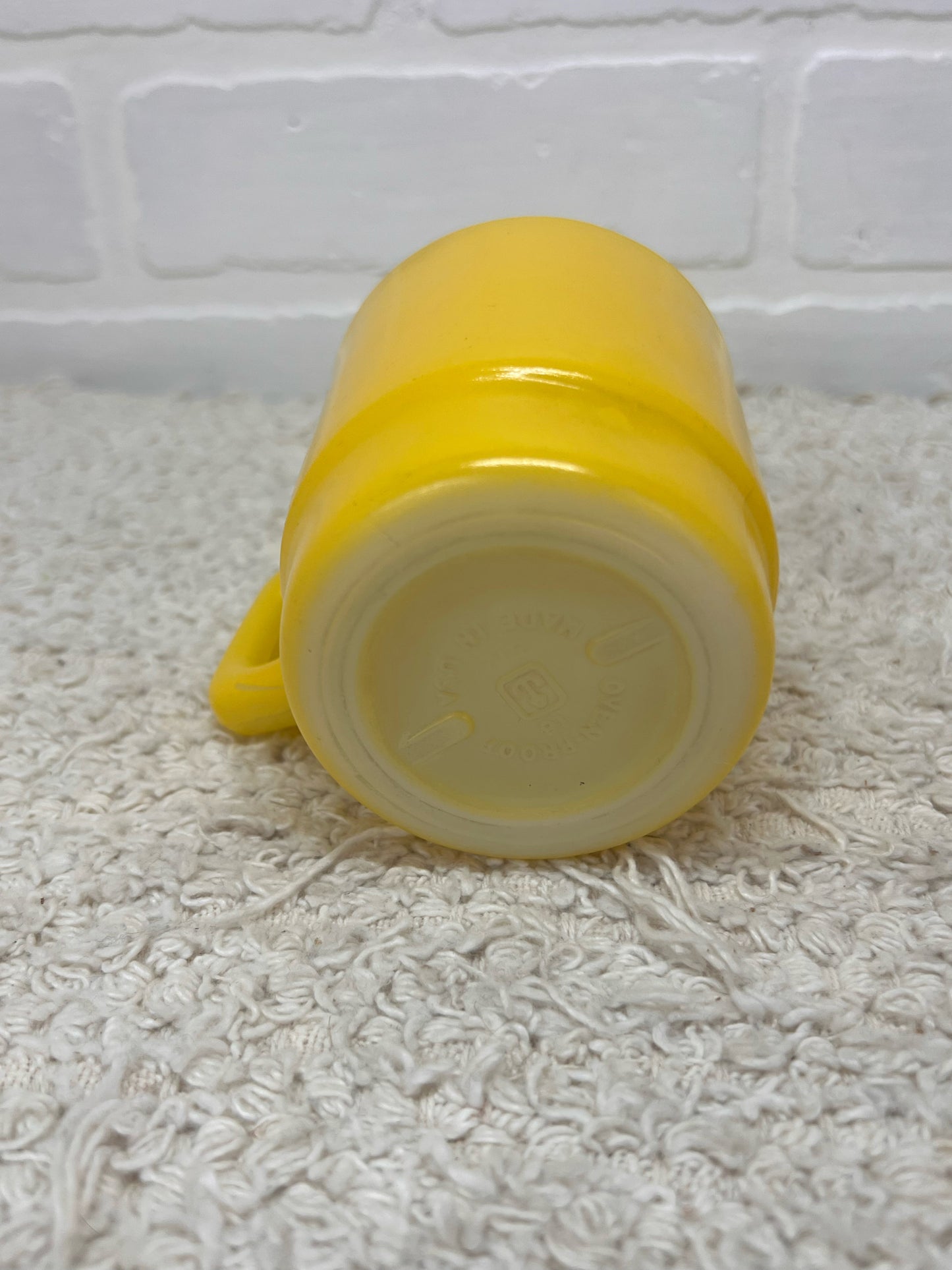 Anchor Hocking Milk Glass Fired on Color Yellow Mug