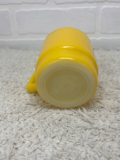 Anchor Hocking Milk Glass Fired on Color Yellow Mug