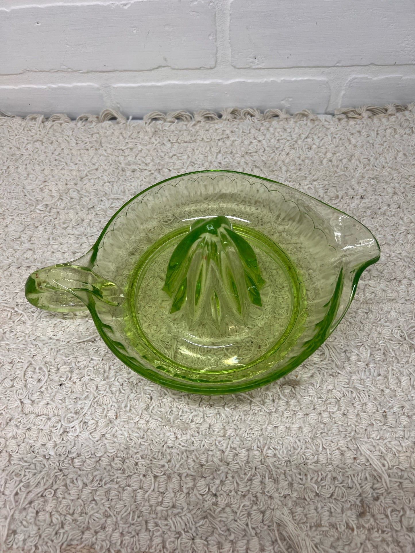 Vintage Uranium Glass Juice Reamer