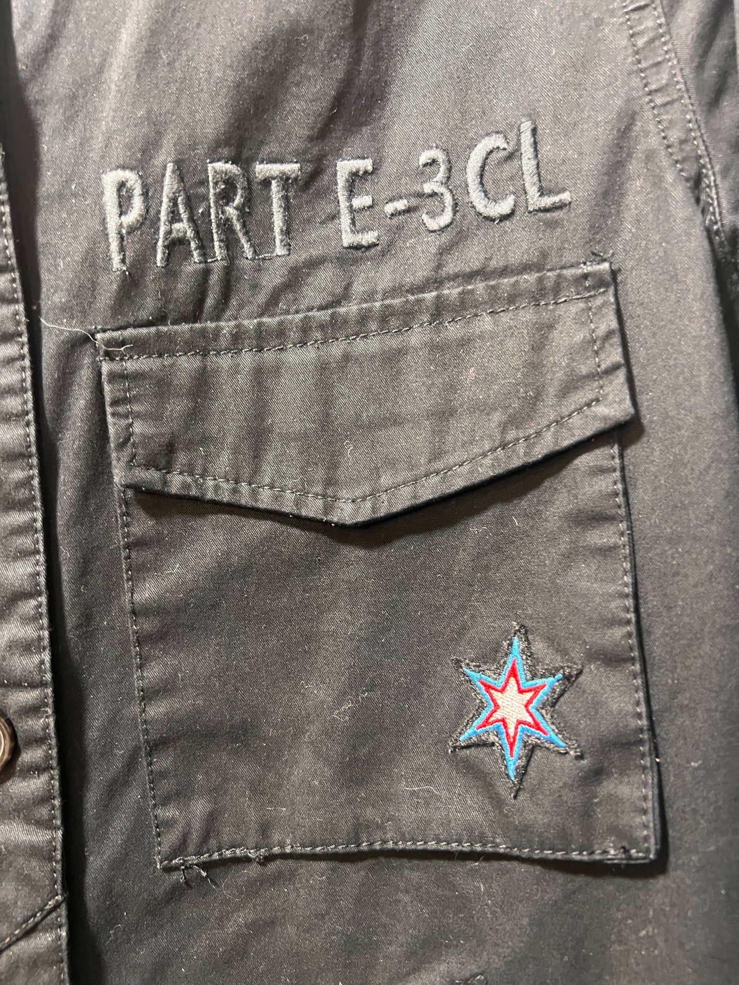 Size M LoveTree Black Cotton Military Style Jacket