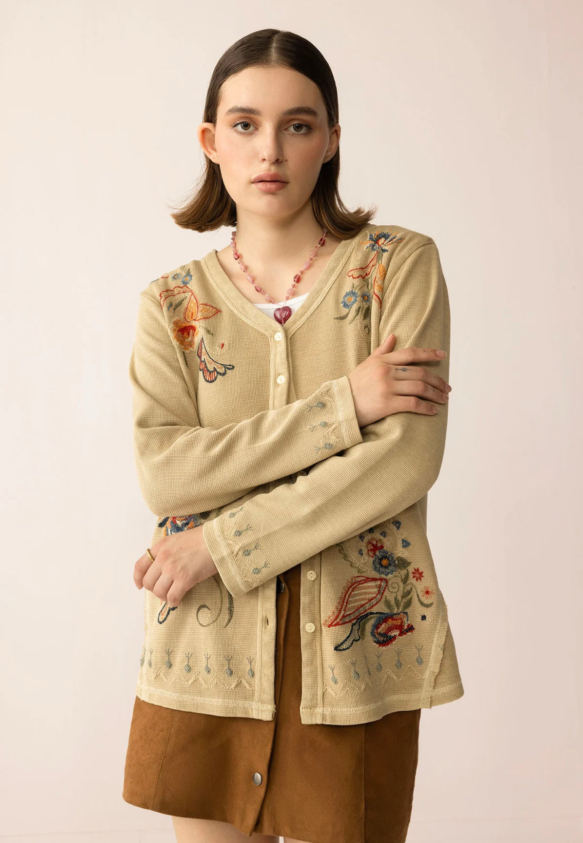 Birdsong Bloom Embroidered Cardigan by Myra Bag