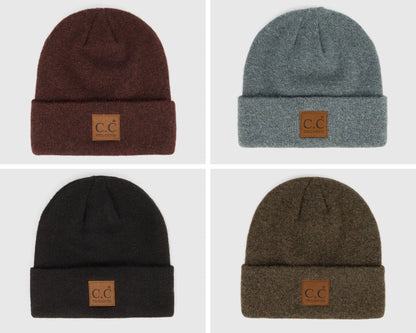 CC Heather Knit Basic Beanie – Unisex Eco-Friendly Winter Hat