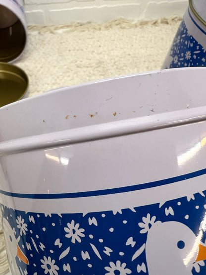 Vintage 1980's Tin Canister Trio - Pig, Duck & Chicken