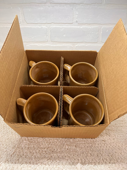 Frankoma Mug Set C5 Brown Pottery - Original Box!