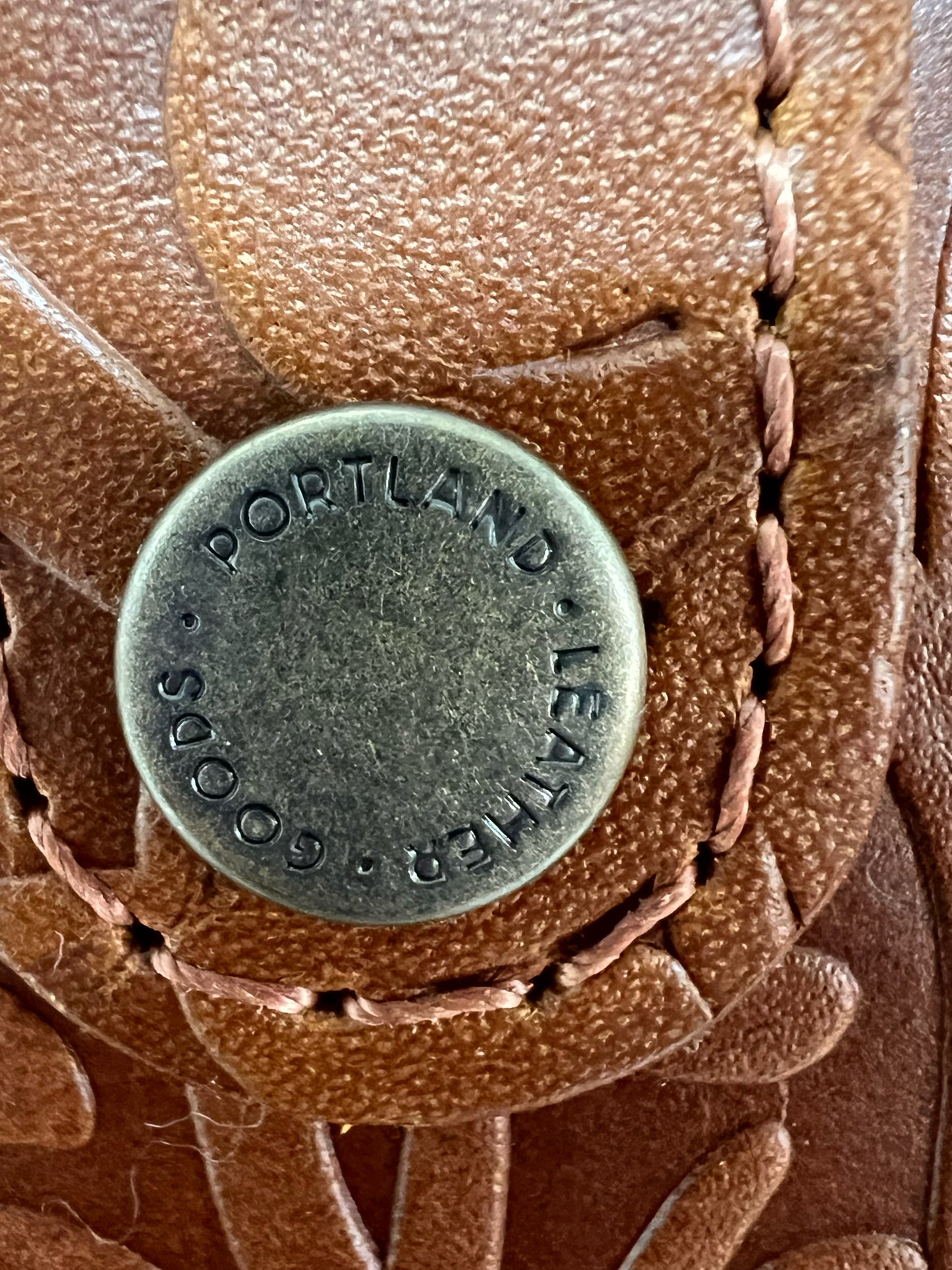 Portland Leather Embossed Cognac Brown Wallet