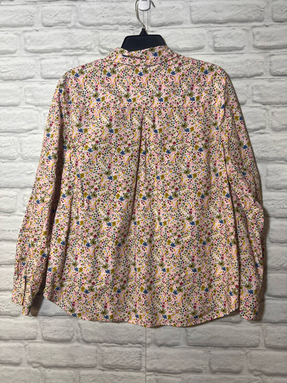 Size 12 Boden Pink Floral Button Down Cotton Shirt