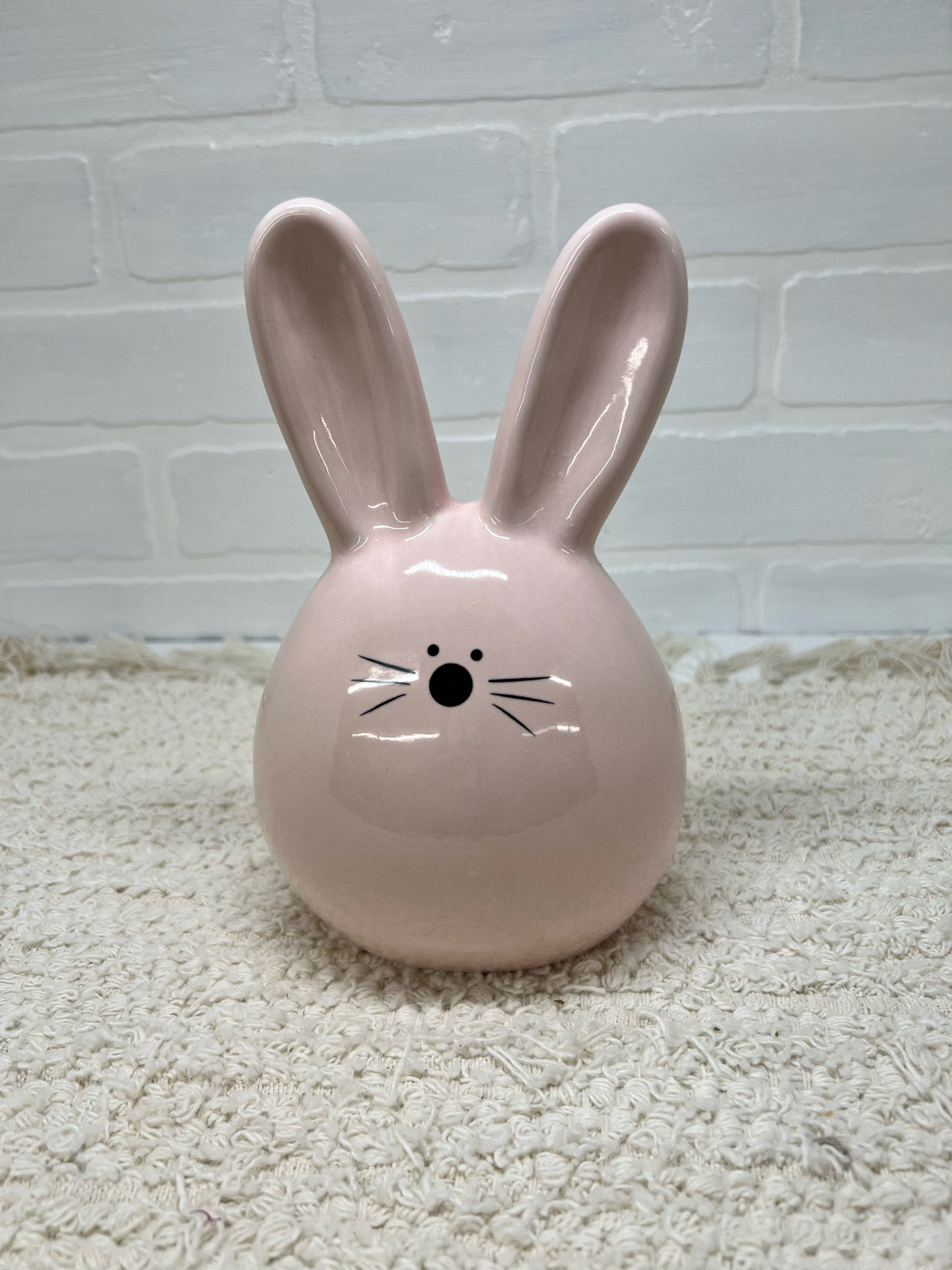 7.5 inch ceramic bunny head, pink