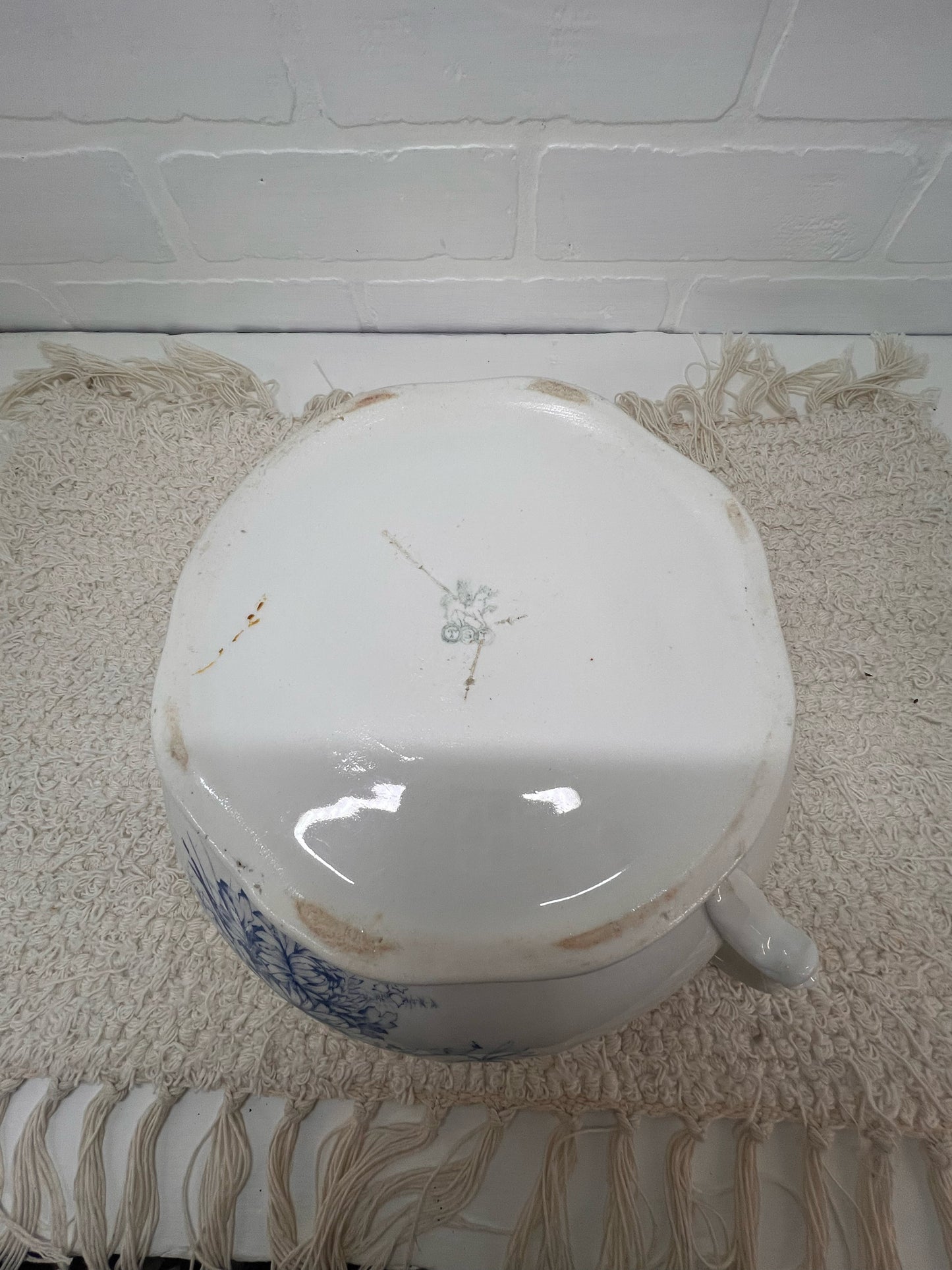 Antique chamber pot w/ blue floral design